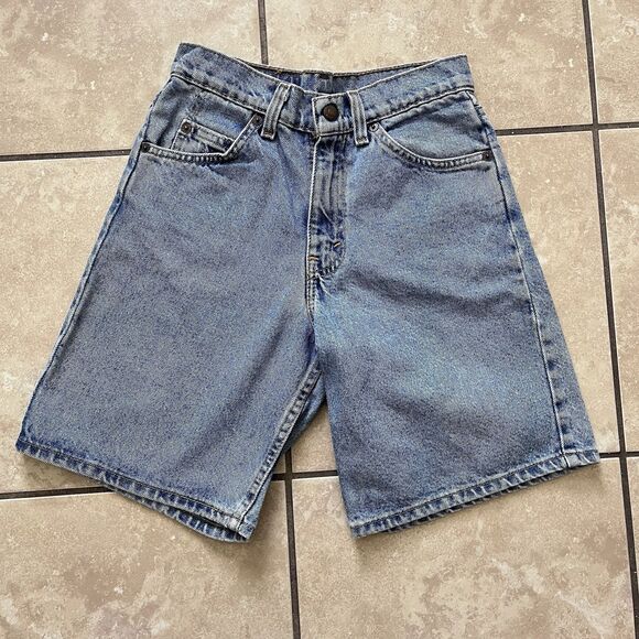 Vintage Levi's Orange Tab 565 Boys Size Regular 10 Denim Shorts Wide Leg - Picture 1 of 7